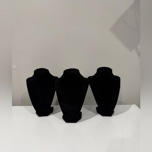 Black Velvet 3D Necklace Display Stand Bundle - 3 Included